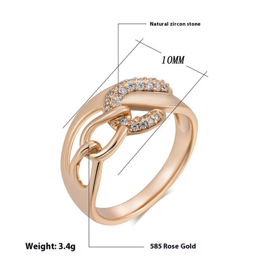 Elegant High Sense Hollow Zircon Vintage Ring