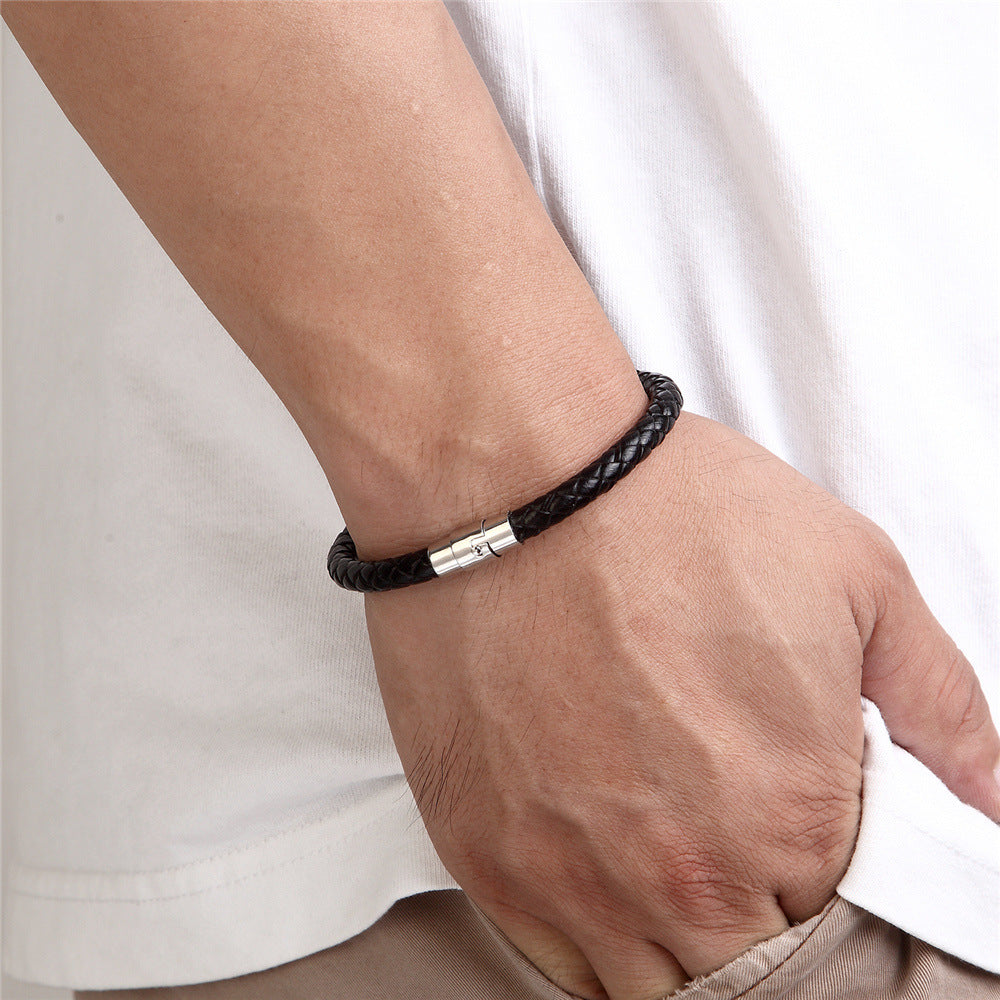 Men's Charm Titanium Steel Wire Bracelet Magnet Socket