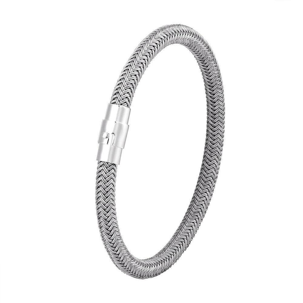 Men's Charm Titanium Steel Wire Bracelet Magnet Socket