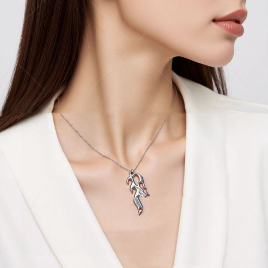 Punk Domineering Fire Element Necklace Hip Hop