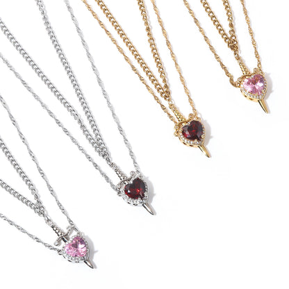 Heart-piercing Couple Necklace Love Dagger