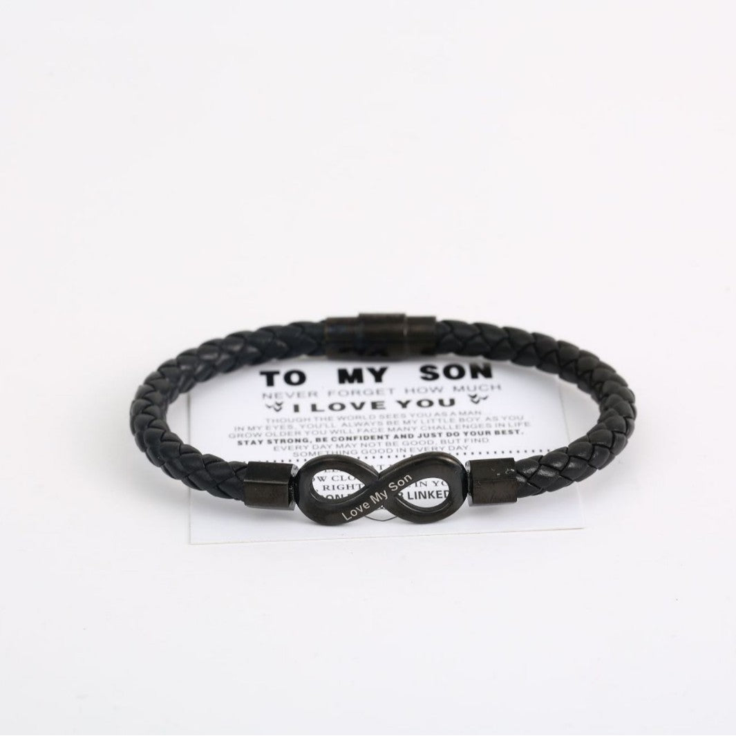 Bracelet 8 Words Infinite Symbol Stainless Steel
