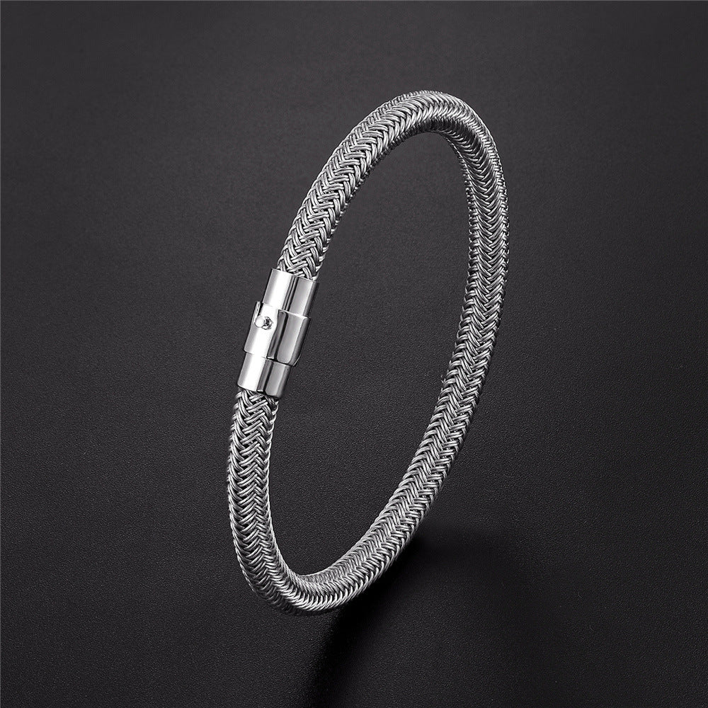 Men's Charm Titanium Steel Wire Bracelet Magnet Socket