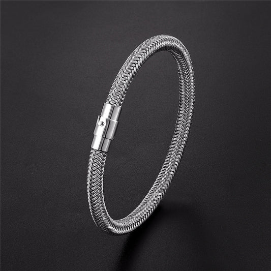 Men's Charm Titanium Steel Wire Bracelet Magnet Socket