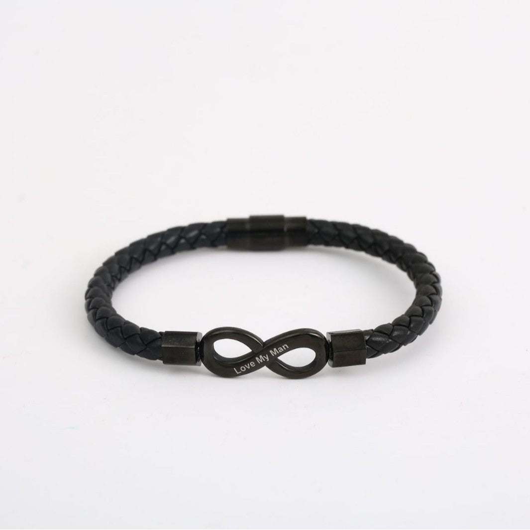Bracelet 8 Words Infinite Symbol Stainless Steel