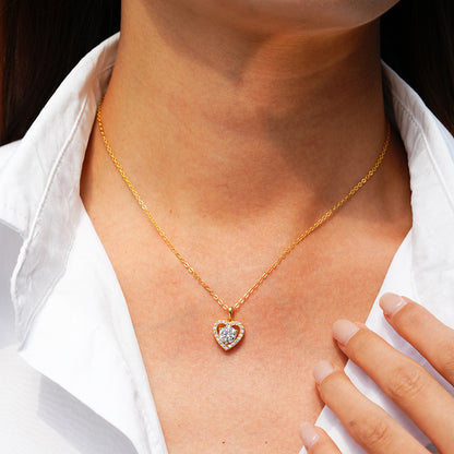 Heart Clavicle Chain Pendant Moissanite Ladies
