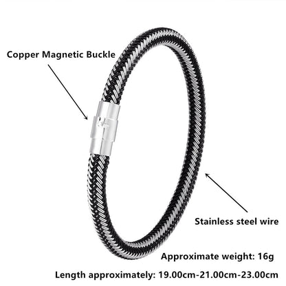 Men's Charm Titanium Steel Wire Bracelet Magnet Socket