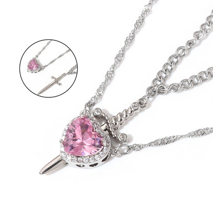 Heart-piercing Couple Necklace Love Dagger