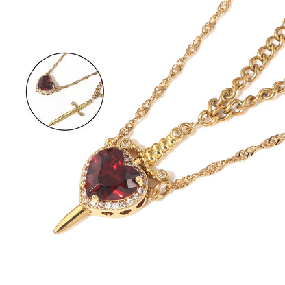Heart-piercing Couple Necklace Love Dagger